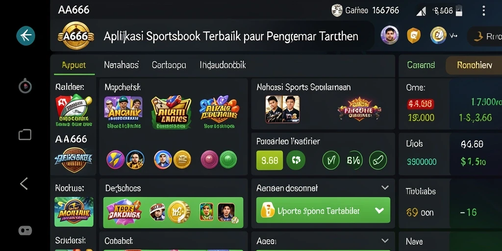 Tampilan gameplay menarik dari aplikasi sportsbook AA666.