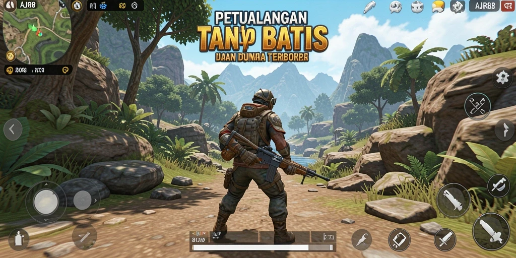 Screenshot menunjukkan gameplay menakjubkan di dunia terbuka.
