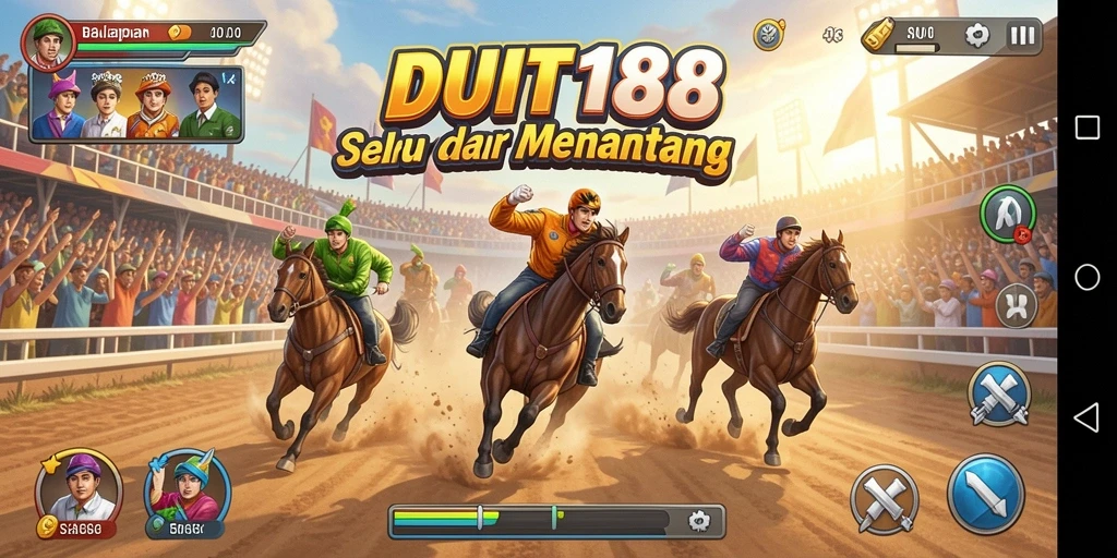 Tampilan balapan seru dalam gameplay DUIT188