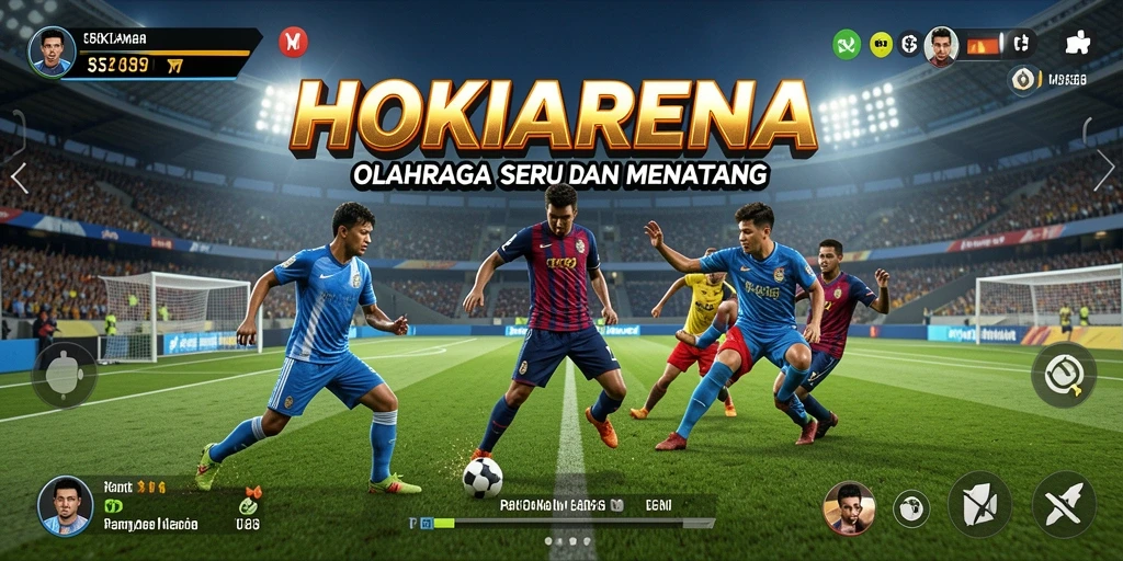 Screenshot utama HOKIARENA menampilkan aksi gameplay olahraga yang mendebarkan.