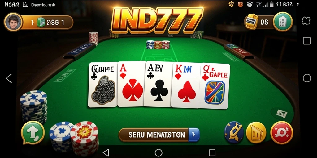 Tampilan menarik dari gameplay Gaple yang seru di IND777.