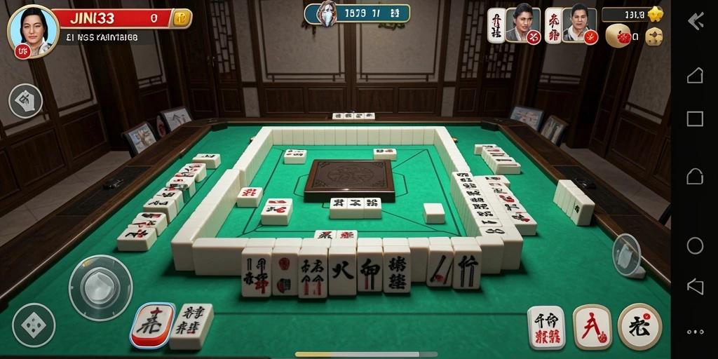 Tampilan menarik dari gameplay Mahjong di JIN33.