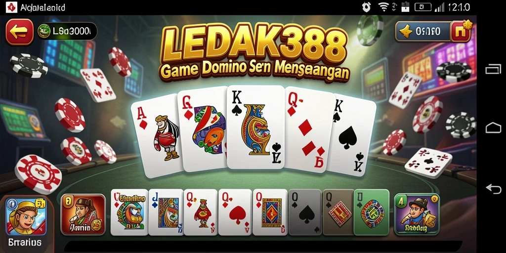 Tampilan screenshot LEDAK388 menunjukkan keseruan bermain Domino secara online.