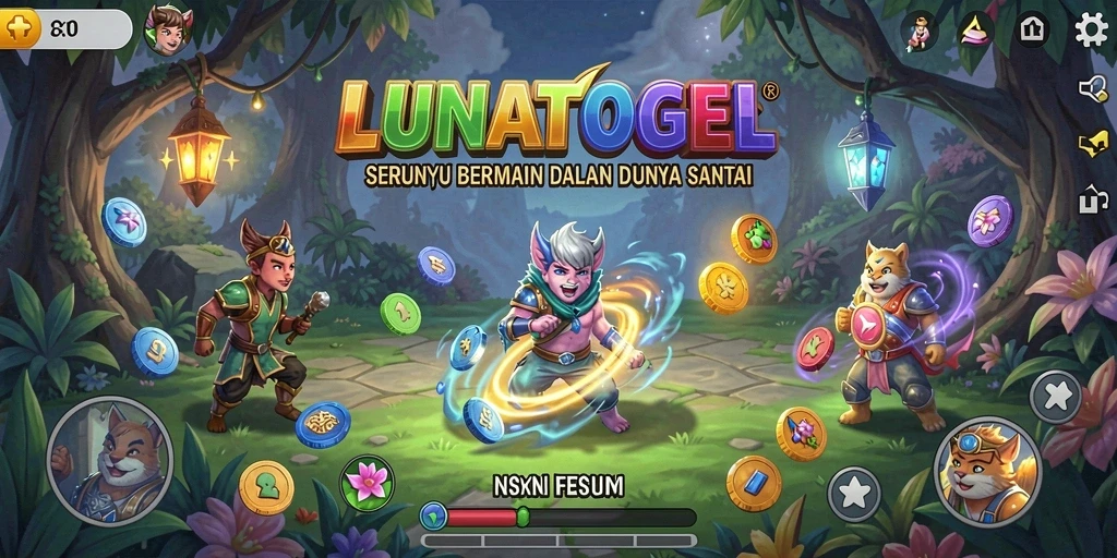 Tampilan gameplay LUNATOGEL yang cerah dan menarik.
