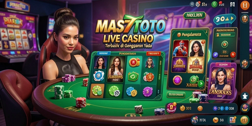 Tampilan gameplay MAS77TOTO dengan dealer langsung yang profesional.