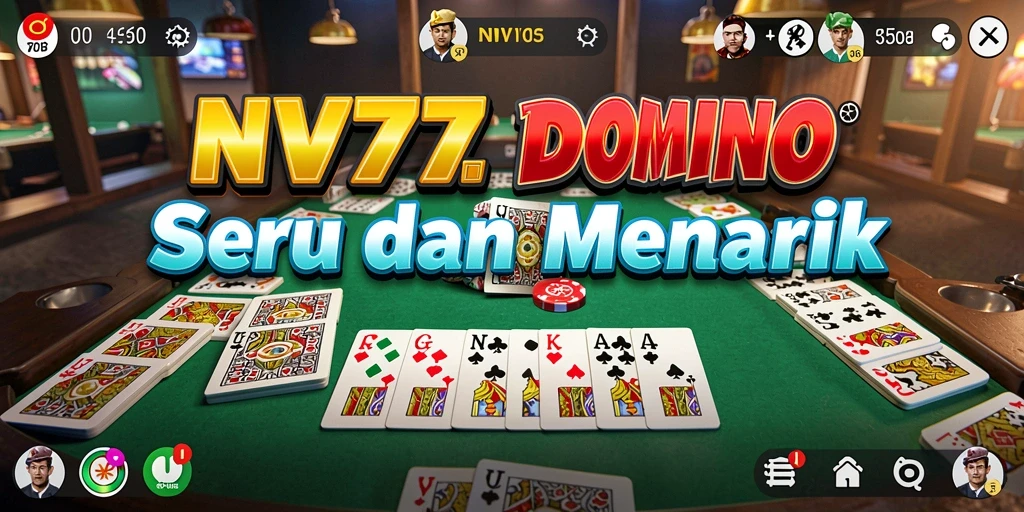 Tampilan gameplay NV77 yang menarik dan interaktif dalam permainan domino.