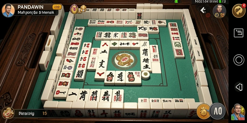Screenshot utama PANDAWIN menunjukkan gameplay Mahjong yang seru.