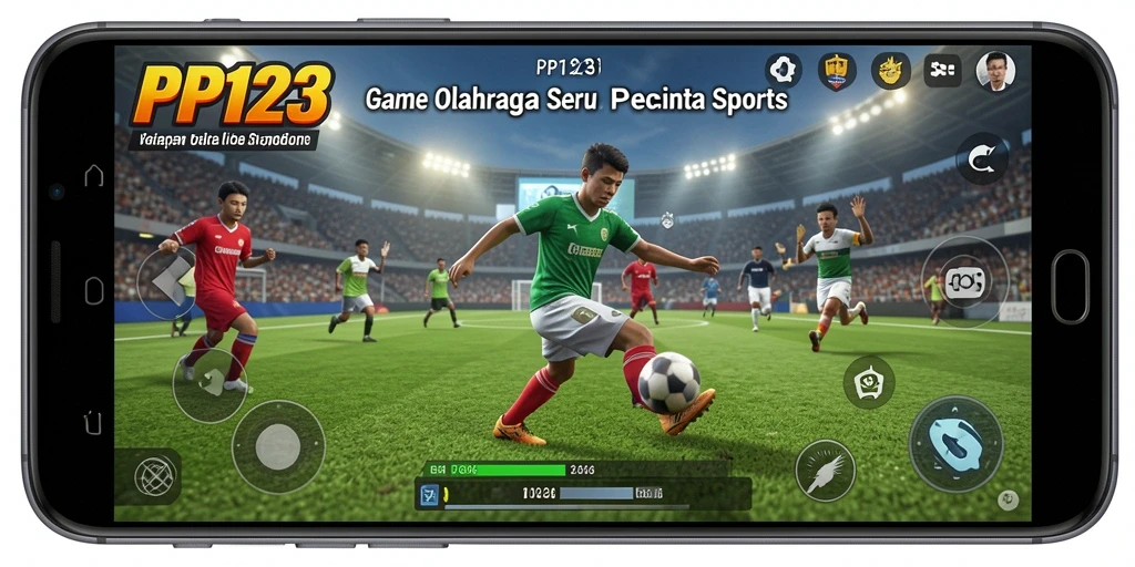 Tampilan gameplay yang mendebarkan dari PP123 di pertandingan olahraga.