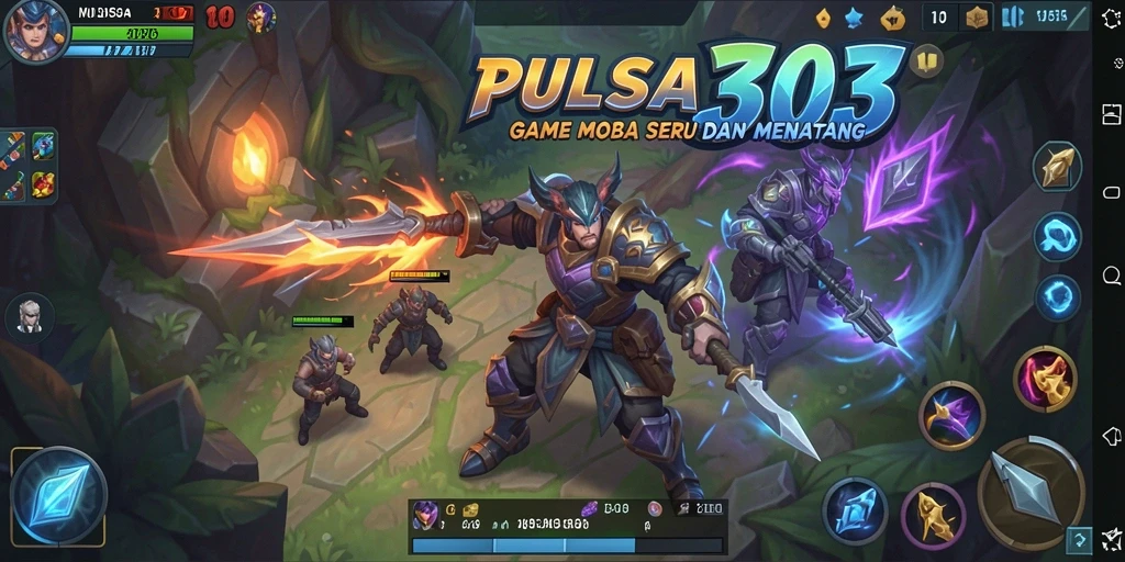 Screenshot menampilkan aksi seru dalam game MOBA PULSA303.