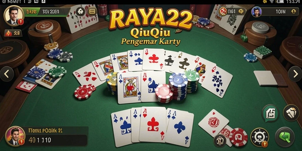 Tampilan gameplay seru dari RAYA22 dalam permainan QiuQiu.