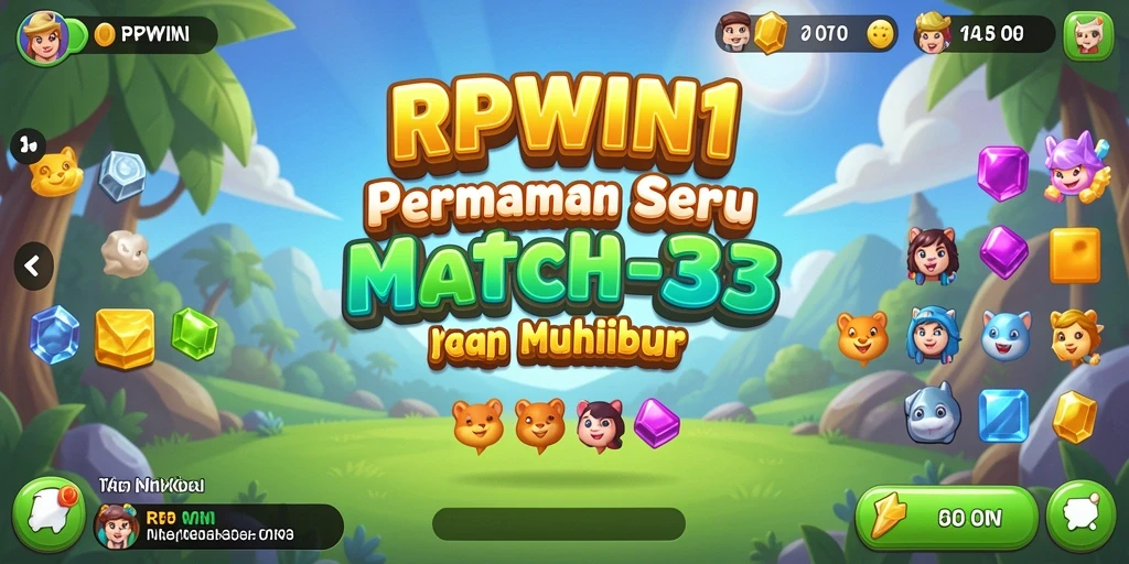 Screenshot RPWIN1 menampilkan aksi seru dalam permainan Match-3.