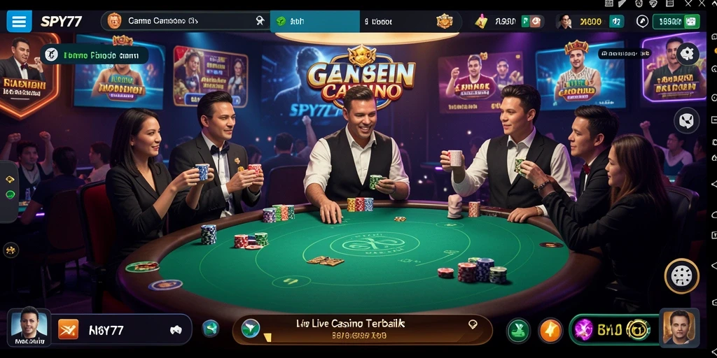 Tampilan menarik dari game Live Casino SPY77 di tablet.