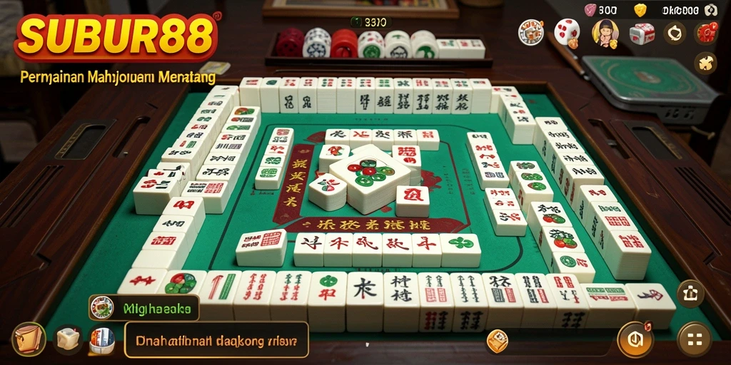 Tampilan gameplay menarik dalam SUBUR88 dengan elemen Mahjong.