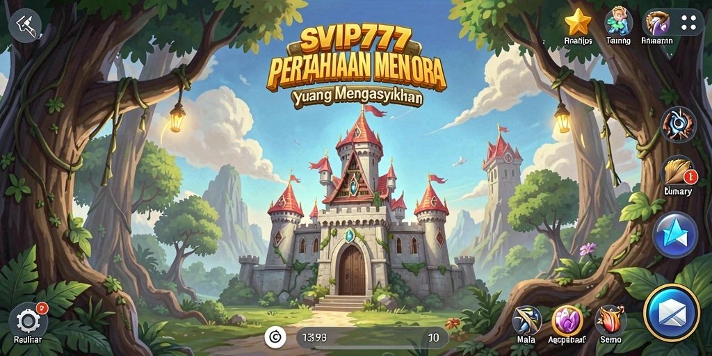 Tampilan gameplay menara pertahanan yang intens dan menantang.