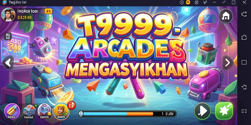 Tangkapan layar gameplay T9999 menunjukkan aksi Arcade yang mendebarkan.