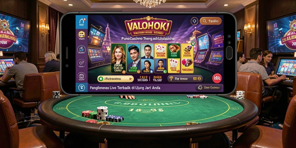 Screenshot menampilkan dealer live dan gameplay yang mengasyikkan di VALOHOKI.