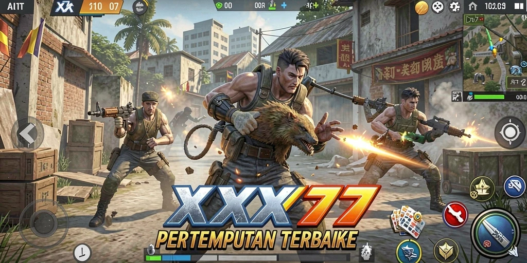 Gameplay seru dan strategis dalam XXX777 Battle Royale.